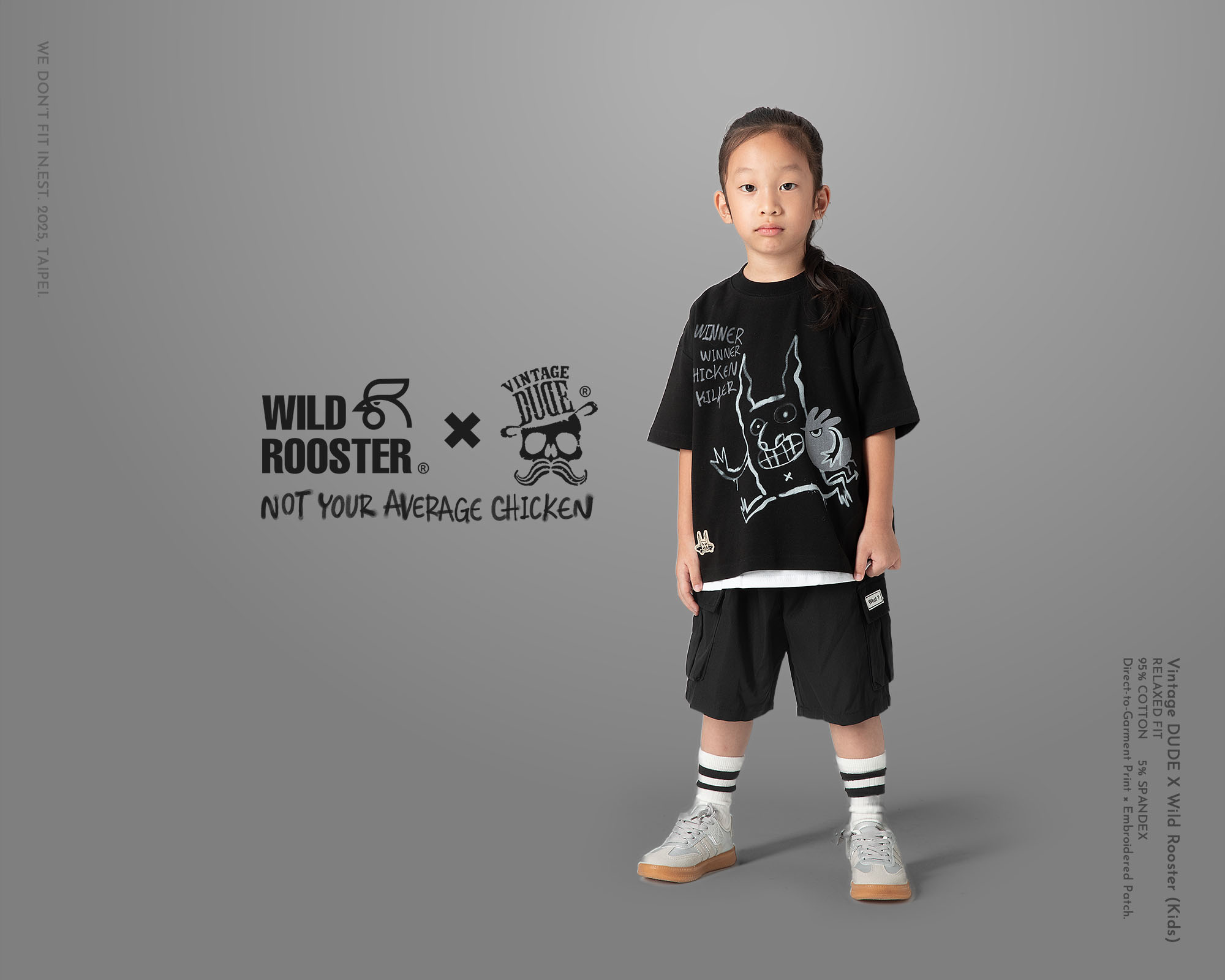 壞野雞 × VINTAGE DUDE 聯名 T-shirt（童裝款）