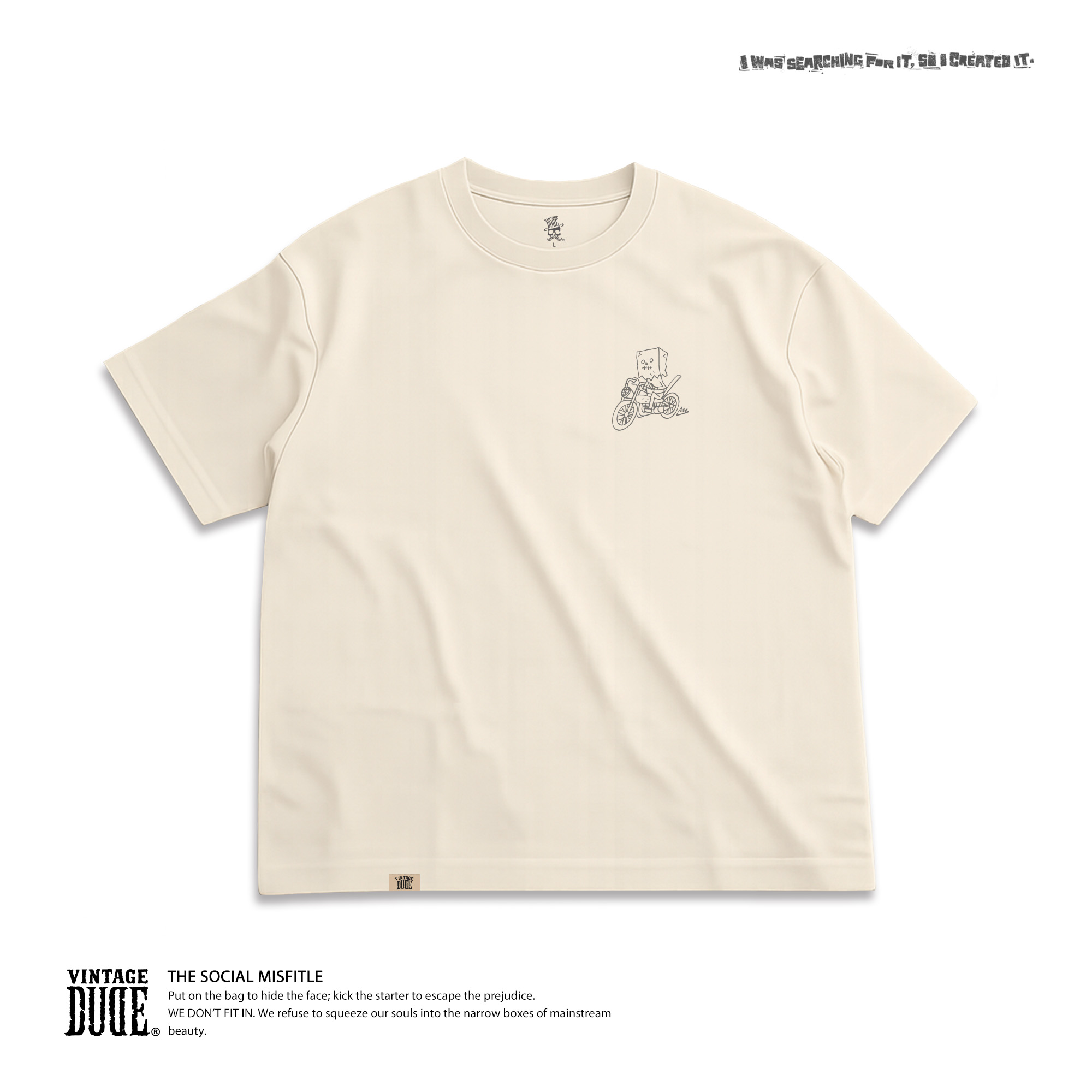 The Social Misfit｜Short Sleeve Tee (Cream) | oversize 大尺碼男裝
