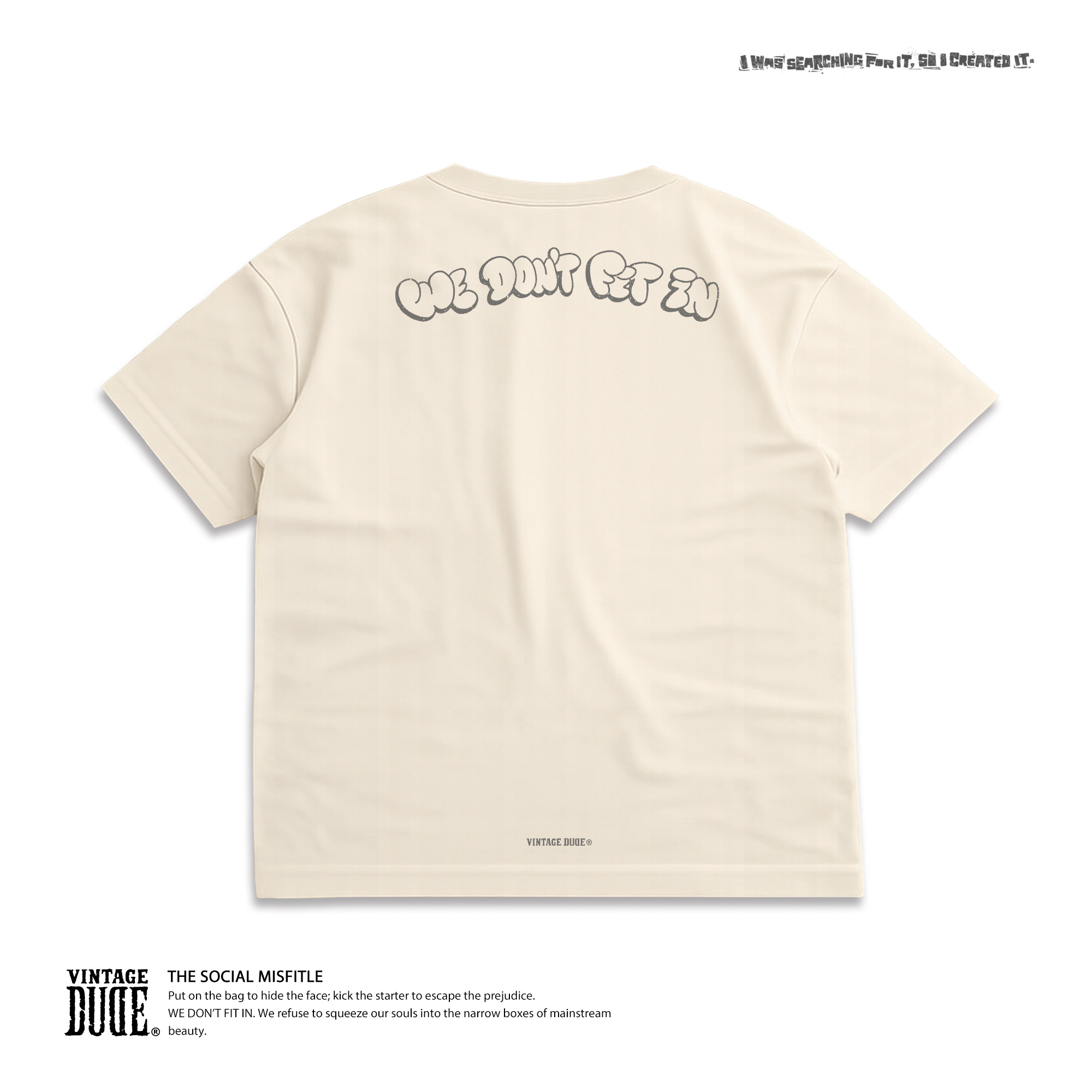 The Social Misfit｜Short Sleeve Tee (Cream) | oversize 大尺碼男裝