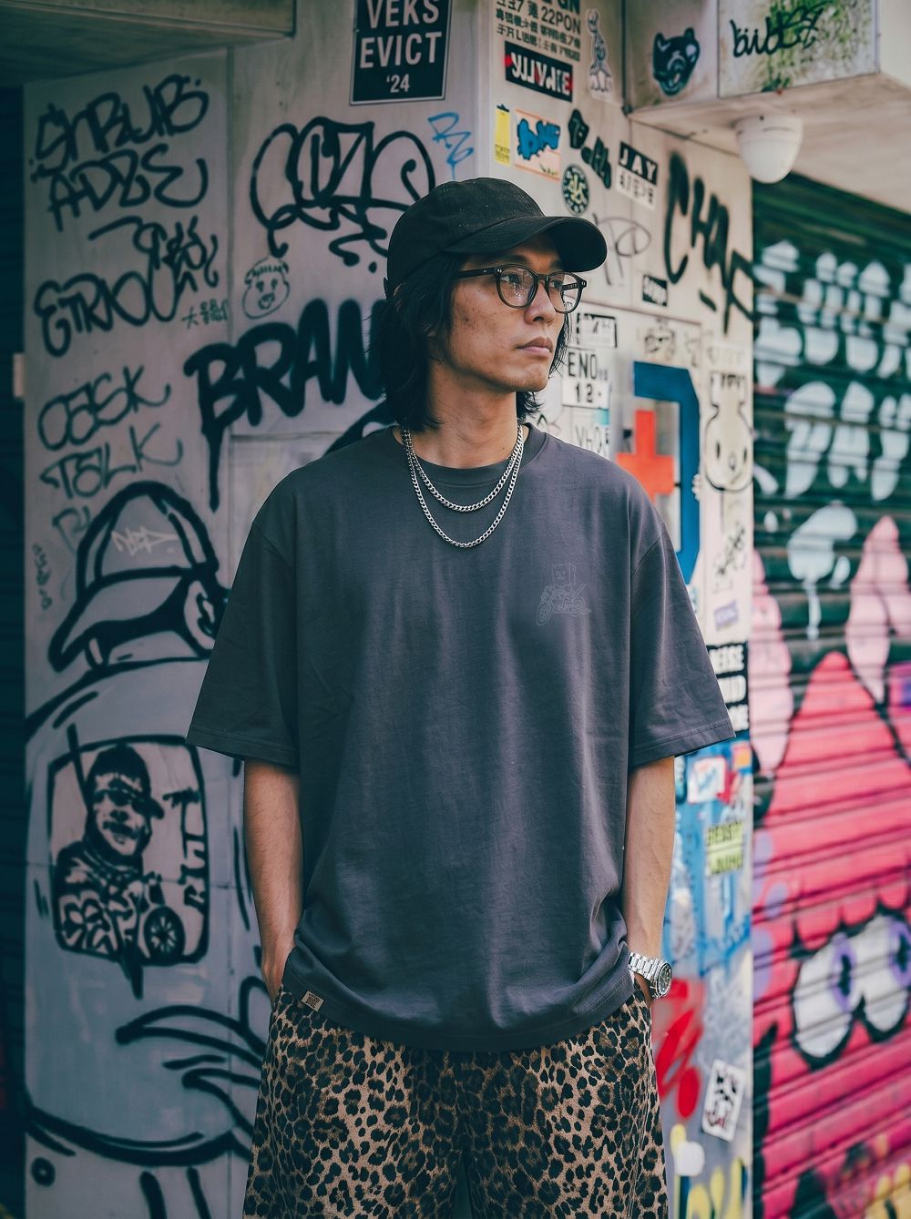 邊緣領袖｜暗夜灰短袖修身T-Shirt | oversize 大尺碼男裝