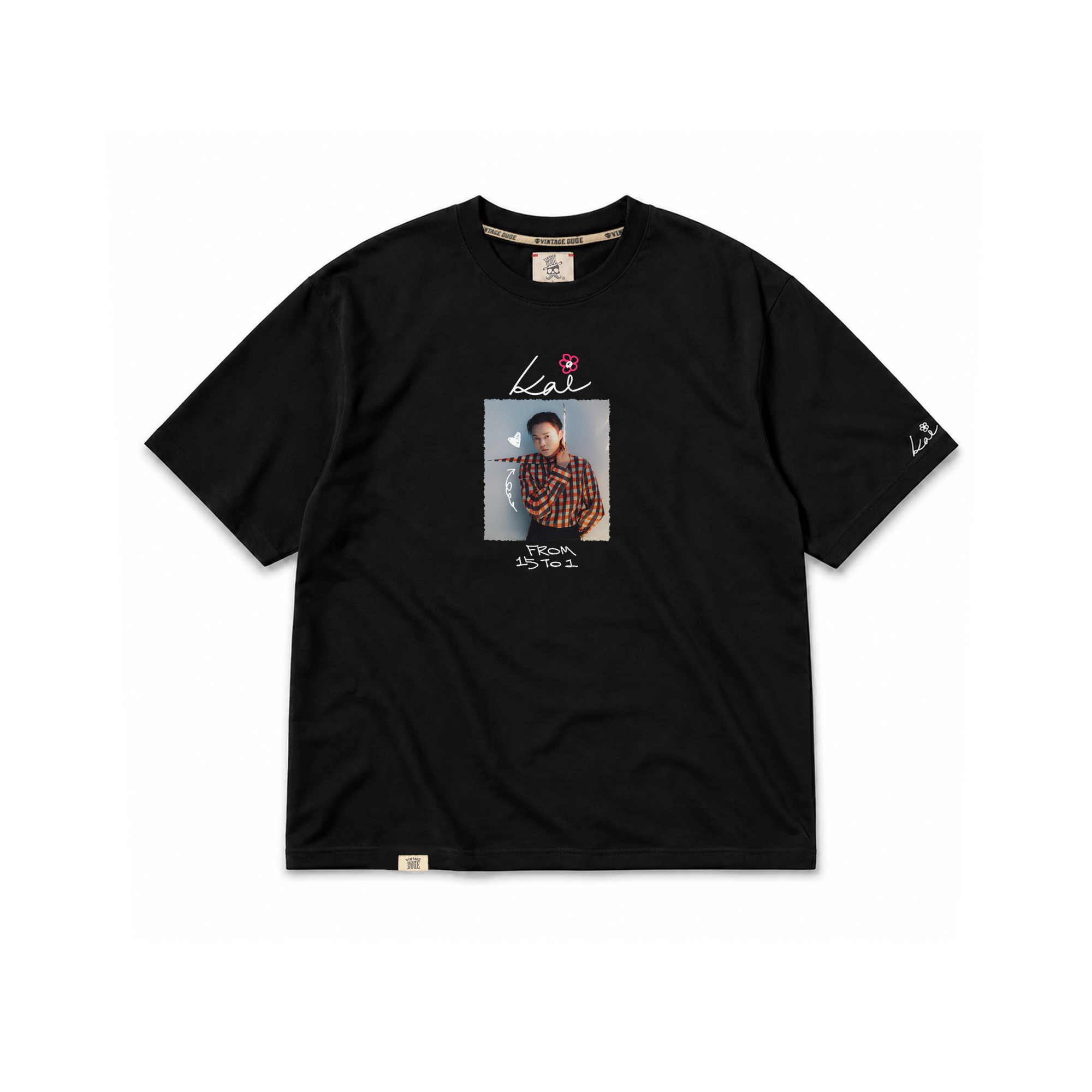 富凱與你臉踢踢｜黑色短袖T-Shirt | oversize 大尺碼男裝
